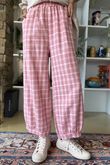 Patrick Plaid Brushed Cotton Demi Bloom Pant Foxglove
